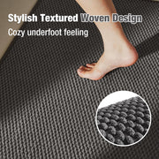 TYUU Bathroom Rugs Non Slip Washable, Super Absorbent Thin Bath Mat Small Quick Dry Low Pile Bathroom Rug, Dark Grey 16"x24"