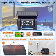 1080P HD Wireless Backup Camera - 1 Minute Magnetic Easy Install No Wiring | 7" Anti-Glare Monitor, Clear Night Vision, Solar 24H Long Life, Scratch-Proof Rear View Camera for Truck, Trailer, Small RV