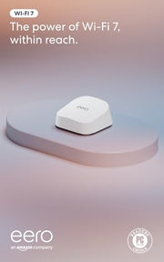 Amazon eero 7 dual-band mesh Wi-Fi 7 router (newest model) - Supports internet plans up to 2.5 Gbps, Coverage up to 2,000 sq. ft., 1-pack