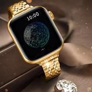 QUNDAXI Slim Watch Band Compatible with Apple Watch 41mm 45mm 42mm 44mm 40mm 38mm Metal Stainless Steel Watchband Suitable for iWatch 11/10/9/8/7/6/5/4/3/2/1/SE Series Women Luxury Strap