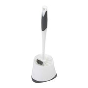 Clorox Corner Toilet Bowl Brush with Under Rim Scrubber, Includes Corner Storage Caddy, White