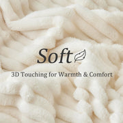 BEDELITE Ribbed Fleece Throw Blanket for Couch, Cream, 50"x60" | Ultra-Soft Plush Fleece, Cozy, Warm Yet Lightweight, Ribbed Texture, Home Decor, Machine Washable, Giftable, All-Season Use