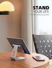 Lamicall iPad Stand Adjustable Tablet Holder, Sturdy Aluminum, Multi-Angle | Dock Stand for 4-13" iPad Pro Air Mini Kindle Tab Switch, All Aluminum Metal, Multi-Angle, Sturdy, Office Desk Accessories