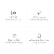 HALO SleepSack Swaddle | Cotton | 1.5 TOG | 68-75°F | 6-12 lbs |Baby Blue | 3-Way Swaddle: Arms In, Hands-to-Face or Arms Out | Double Zipper for Easy Changes | Hip-Healthy Design | Newborn 0-3 Months