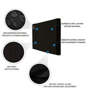 iBirdie Outdoor TV Cover 52 to 55 inch Weatherproof and Waterproof | Black, 52"L x 31"H Cover Size, 600D Thick Fabric, Outside Flat Screen Protector with Bottom
