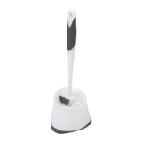 Clorox Corner Toilet Bowl Brush with Under Rim Scrubber, Includes Corner Storage Caddy, White