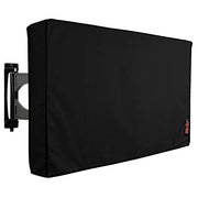 iBirdie Outdoor TV Cover 52 to 55 inch Weatherproof and Waterproof | Black, 52"L x 31"H Cover Size, 600D Thick Fabric, Outside Flat Screen Protector with Bottom