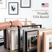 Americanflat 18x24 Poster Frame - Slim Molding - Black | Polished plexiglass front, hangs vertical or horizontal, sawtooth hangers included, secure turn-tab backing