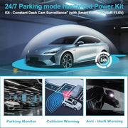 Dash Cam Hardwire Kit USB C, 12V-24V to 5V/3A Adapter Power Cable with Voltage Display, 24/7 Parking Mode, Acc Detection, 4-Level Low Voltage Protection (11.6V/11.9V/12.2V/12.5V)
