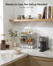 Vtopmart Clear Stackable Storage Drawers Set of 5, Plastic Organizer Bins | Multi-purpose Boxes for Baby Bottle Storage, Ideal for Kichen, Vanity, Bathroom, Undersink, Cabinet, Pantry Organization