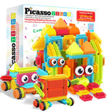 PicassoTiles 120 Piece Hedgehog Bristle Blocks STEM Building Toy Ages 3+ | Soft rubbery texture, easy-connect forms, BPA-free & lead-safe material, 20+ 3D designs, hand-eye coordination & sorting play