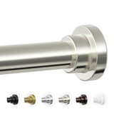 Mcrbeay Shower Curtain Rod, 1" Diameter Heavy Duty Tension Shower Rod | Adjustable 28-74 inch Non Slip No Drill Spring Tension Rod For Bathroom, Shower Stall, No Rust, Brushed Nickel