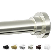 Mcrbeay Shower Curtain Rod, 1" Diameter Heavy Duty Tension Shower Rod | Adjustable 28-74 inch Non Slip No Drill Spring Tension Rod For Bathroom, Shower Stall, No Rust, Brushed Nickel