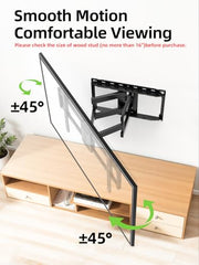 USX Mount Full Motion TV Wall Mount for 42-90 inch TV Holds up to 132lbs | TV Mount Bracket Dual Swivel Articulating Tilt 6 Arms, Max 16" Wood Studs, VESA 600x400mm, Fits 55/65/75/85/86"