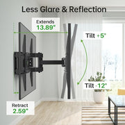 USX MOUNT Full Motion TV Wall Mount for Most 32-70 inch TVs up to 99 lbs, Wall Mount Bracket with Dual Articulating Arms, Swivel, Tilt, Max VESA 400x400mm, TV Mount Fits 12”/16” Wood Studs