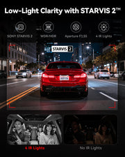 REDTIGER F17 4K 3CH Dash Cam, STARVIS 2 Sensor HDR, 64GB Card, 5.8GHz WiFi | 2160P+1080P*2 Front Inside and Rear, 4 IR Night Vision, G-Sensor, GPS Tracking, Exclusive App, WDR Car Camera, Parking Mode