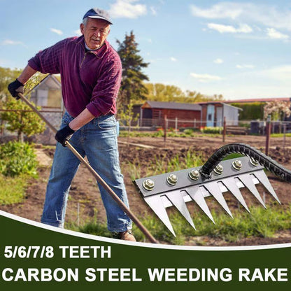 5/6/7/8 Teeth Carbon Steel Garden Weeding Rake