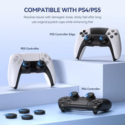 NEWDERY Joystick Replacement Grip Caps for PS5/PS4 Controller | Silicone Thumb Grip Cap Replacement Set, Anti-Slip Design, Compatible with PS5/PS4 Controller, Black, 10-Pack