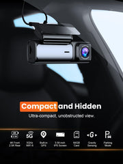Affver 4K+2.5K Dash Cam Front and Rear, Built-in 5G WiFi 6 GPS Dual Dashcam | 64GB Card Included, 3.59" IPS Screen, APP Control, G-Sensor, Loop Recording, 24H Parking Mode, Night Vision, Car Dash Camera