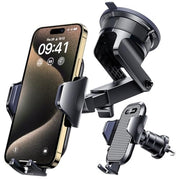 [True Military-Grade] Car Phone Holder VANMASS [Upgraded Strongest Suction&Clip] Cell Phone Mount for Dashboard Windshield Vent Kit, Truck Cradle Stand for iPhone 18 Pro Max 17 16 15 Android,Ink Black