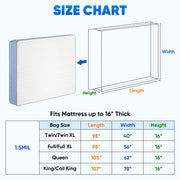TICONN 2PK Plastic Mattress Bags for Moving, Waterproof Mattress Cover | 1.5 Mil 103"x62"x16", 3D Gusset Design, Tear Resistant & Dust Protection Mattress Protector for Moving and Storage