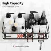 YASONIC Shower Caddy Adhesive, Rustproof Shower Shelves for Inside Shower | Large Capacity Shower Organizer, 6 Pack Bathroom Accessories with Soap Holder, No Drilling Bathroom Organizers and Storage