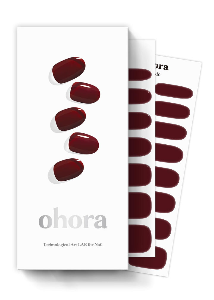 ohora Semi Cured Gel Nail Strips | Burgundy, Solid | N Classic Burgundy | Fall Nails, Burgundy Nails, Salon-Quality, Works with Any Lamps, Long Lasting, Easy to Apply & Remove