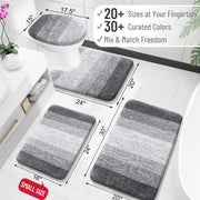 OLANLY Bathroom Rugs Mat 30x20, Extra Soft Absorbent Microfiber Bath Rugs | Grey, Non-Slip Quick-Drying Rubber Backing, Machine Washable Plush Bath Mat for Floor, Tub and Shower, Home Decor Accessories