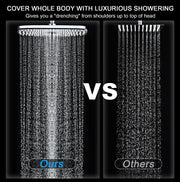 Rain Shower Head with Handheld Showerhead, Chrome 1.8GPM 460311 | 12" High Pressure Rainfall Shower Heads, 9 Sprays Handheld Showerheads, Magnetic Docking, Power Jets, 59" Shower Hose