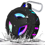 EBODA Bluetooth Shower Waterproof Speaker Portable Gifts for Kayak Teens | IP67 Small Mini Speakers with LED Light, Floating, 2000mAh, True Wireless Stereo for Hiking, Beach, Stuff for Boys Men-Black