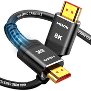 Highwings Long HDMI Cable 15 FT, 10K 8K 4K@240Hz Durable in-Wall CL3 Rated | Ultra High Speed HDMI 2.1 Cord, 48Gbps 144Hz 120Hz, Fit, eARC, HDCP, Ethernet, Compatible for Gaming Consoles PS5 Mini PC TV