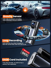 Affver 4K+2.5K Dash Cam Front and Rear, Built-in 5G WiFi 6 GPS Dual Dashcam | 64GB Card Included, 3.59" IPS Screen, APP Control, G-Sensor, Loop Recording, 24H Parking Mode, Night Vision, Car Dash Camera