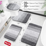 OLANLY Bathroom Rugs Mat 30x20, Extra Soft Absorbent Microfiber Bath Rugs | Grey, Non-Slip Quick-Drying Rubber Backing, Machine Washable Plush Bath Mat for Floor, Tub and Shower, Home Decor Accessories