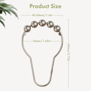 Amazer Shower Curtain Hooks, Decorative Rust Proof Stainless Steel Shower Curtain Hooks for Bathroom Shower Rods Set of 12, Polished Nickel