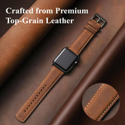 SUNFWR Leather Bands Compatible with Apple Watch Band for Men Women | 42mm 44mm 45mm 46mm 49mm, Top Grain Genuine Leather Replacement Strap, for iWatch Ultra, Series 12 11 10 9 8 7 6 5 4 SE 3 2 1