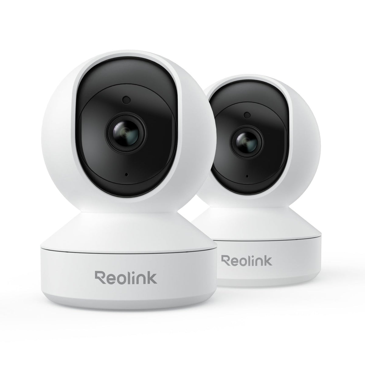 REOLINK Home Security Camera System, E1(2 Pack), Smart Human/Pet Detection | 4MP HD Plug-in Indoor WiFi 6 Pan Tilt Pet Camera, Baby Monitor, Night Vision, 2 Way Talk, Local microSD Card Storage