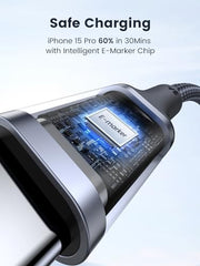 UGREEN 100W USB C to USB C Cable, Fast Charging, 2-Pack, 3.3ft, Black | For iPhone 18/17/16/15, MacBook Pro/Air, iPad Pro/Air/Mini, Galaxy S26/S25/S24, XPS, Pixel, Switch. Built-in E-marker chip