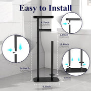 Kitsure Metal Toilet Paper Holder Free Standing, Medium, Black