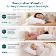 Nuzzle Pillow Standard Adjustable Neck Pillow,Soft Luxury Hotel Feel | Bed Pillows Standard with Adjustable Height & Firm Feel for Side, Back and Stomach Sleepers–Gift for Women & Men