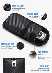 lanpard Faraday Pouch for Car Keys, Faraday Bag, Car RFID Signal Blocking Holder, Key Fob Protector, Key fob cage Block Signal Anti-Theft Fob Case (2 Pack)