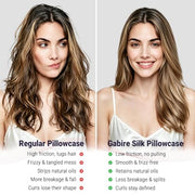 Gabire Mulberry Silk Pillow Cases Set of 2, Both Sides Real Silk Pillowcase for Hair and Skin Prevent Acne Pillowcase Organic Silk Pillowcase 2 Pack with Hidden Zipper, Black, Standard (20"×26")