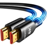 Highwings Long HDMI Cable 20 FT, 10K 8K Ultra HD High Speed 2.1 HDMI 48Gbps | Braided HDMI Cord-4K@120Hz 8K@60Hz, DTS:X, HDCP 2.2&2.3,eARC, HDR 10 Compatible with DVD Player/PS5/HDTV/Blu-ray