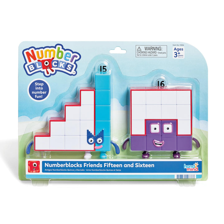 hand2mind Numberblocks Friends Fifteen and Sixteen Figure Pack, Ages 3+ | Number and Counting Toys, Play Figure Playsets, Small Figurines for Kids, Kindergarten Math and Pretend Play Toys