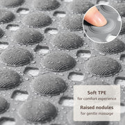 OTHWAY Bath Tub Shower Mat Non Slip, Bathtub Floor Liner Mats for Inside Shower Bathroom, Suction Cups and Drain Holes for Feet Scrubbing, Machine Washable, Soft on Feet, 35x16 Inch, Grey
