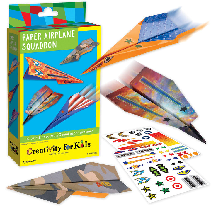 Creativity for Kids Paper Airplane Kit, Make 20 Airplanes