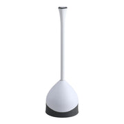 Clorox Toilet Plunger with Hideaway Holder Caddy Heavy-Duty Compact Design with Non-Skid Rubber Base for Bathroom Convenient Storage Toilet Unclogger, 6.5x19.5-Inch, White