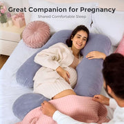 Momcozy Pregnancy Pillow for Sleeping - U Shaped Full Body Maternity Pillow | Removable Cover, Support for Back, Legs, Belly, Hips for Pregnant Women, Side Sleeper, Pregnancy Gifts & Essentials, 57 Inch