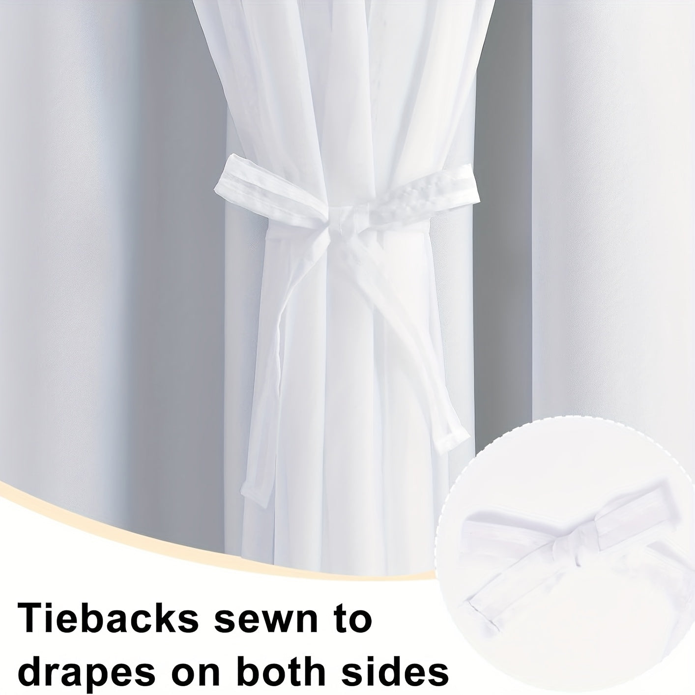 2 Panels Blackout Curtains with Sheer Overlay Thermal Insulated Mix & Match Double Layer Window Panels for Bedroom Living Room Drape Sewn with Tiebacks Grommet Top