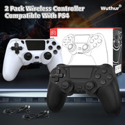 Wuthur 2 Pack Wireless Controller Compatible with PS4 / Pro/Slim (Black & White)