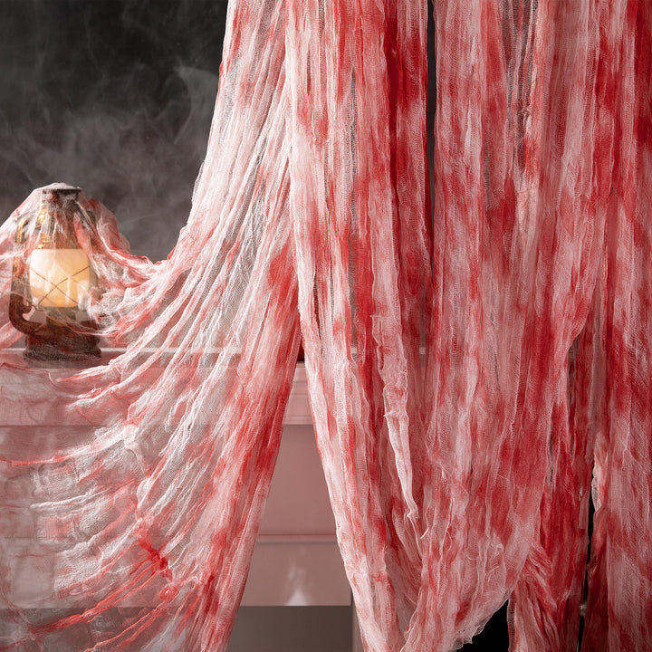 197" x 85" Halloween Creepy Cloth - Halloween Spooky Fabric Cloth - Scary Gauze Blood Creepy Cloth for Haunted House Halloween Party Yard Wall Doorway Outdoors Decoration